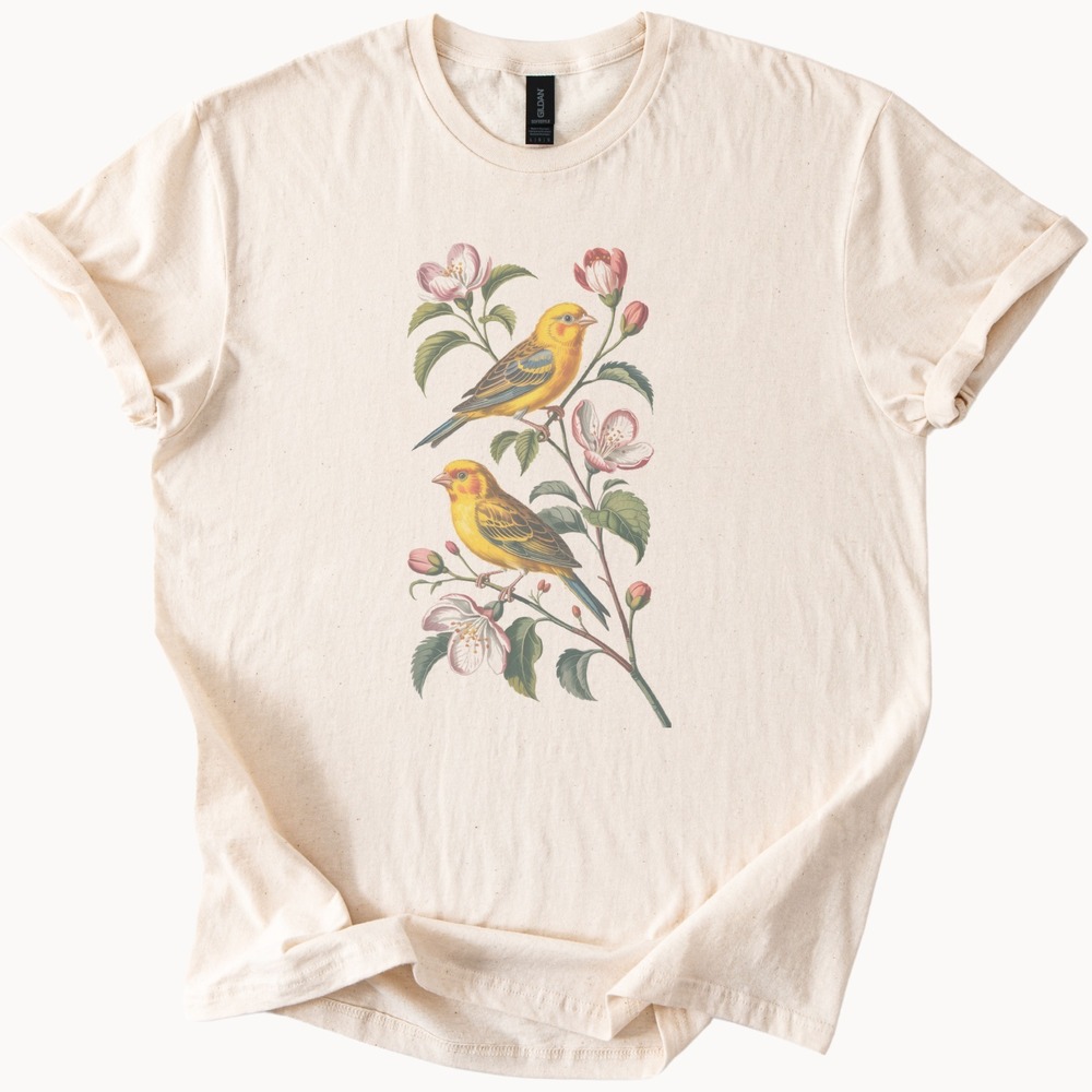 Yellow Birds Botanical Garden Graphic Tee Natural - Picture 2 of 6